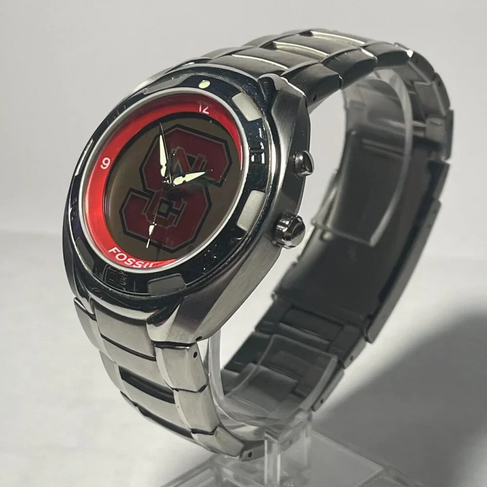 NC State Wolfpack NCAA Stainless-Steel Kaleido Watch by Fossil NEW